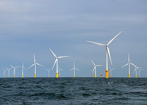 Belwind offshore wind farm on Bligh Bank in the Belgian North Sea, 2 October 2012.