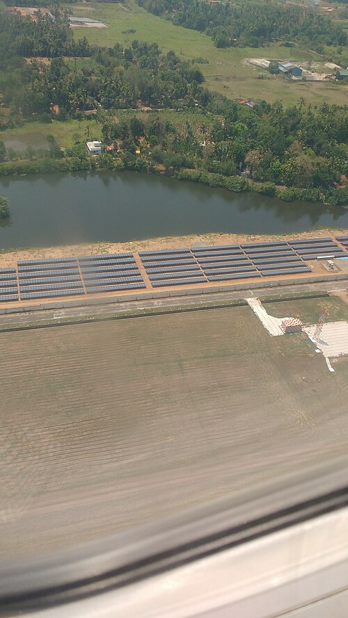 Solar arrays at Cochin International Airport, seen from an aircraft, 13 March 2017.